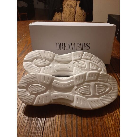 New Size 11 Dream Pairs Grey Mules Slip On Sneakers Knit Flats Walking Shoes - Picture 11 of 11